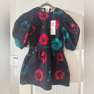Marni Kids Dress - Black with Red and Green Floral BNWT size 8